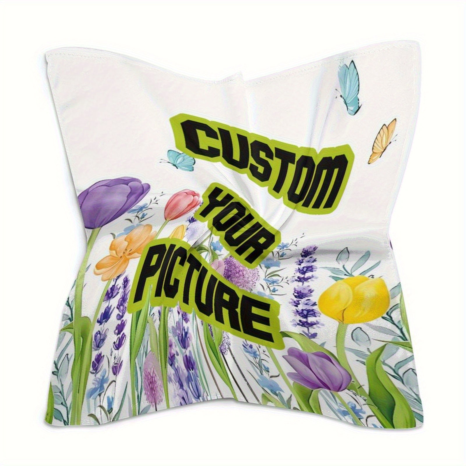 Personalized Square Silk Scarf - Custom Patterns or Photos