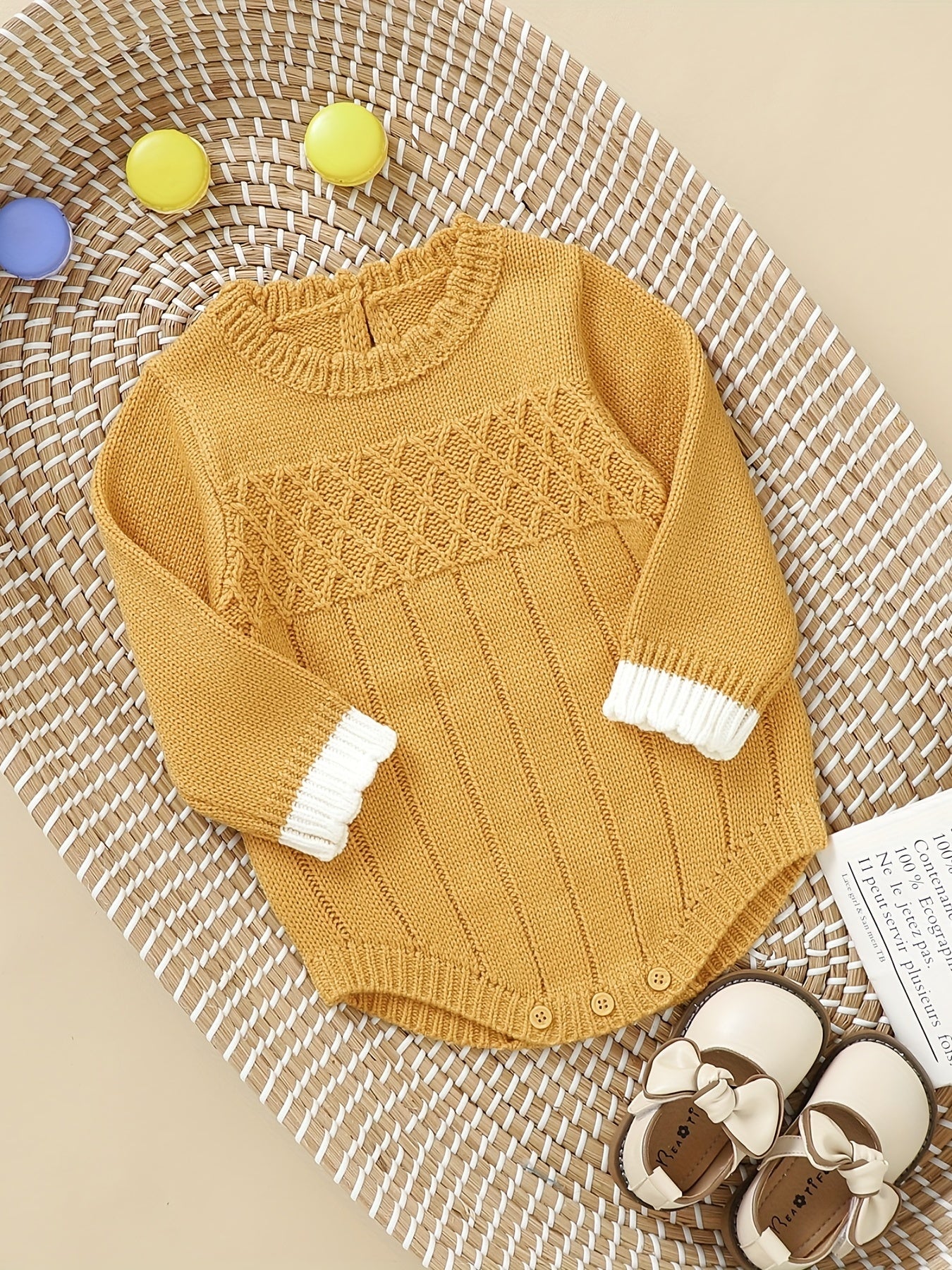 Baby Triangle Jumpsuit Girl Long Sleeve Knitted Sweater Romper