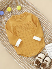 Baby Triangle Jumpsuit Girl Long Sleeve Knitted Sweater Romper