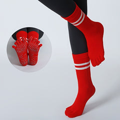 Toe Split Mid Tube Grip Socks Non slip for Yoga Pilates Ballet