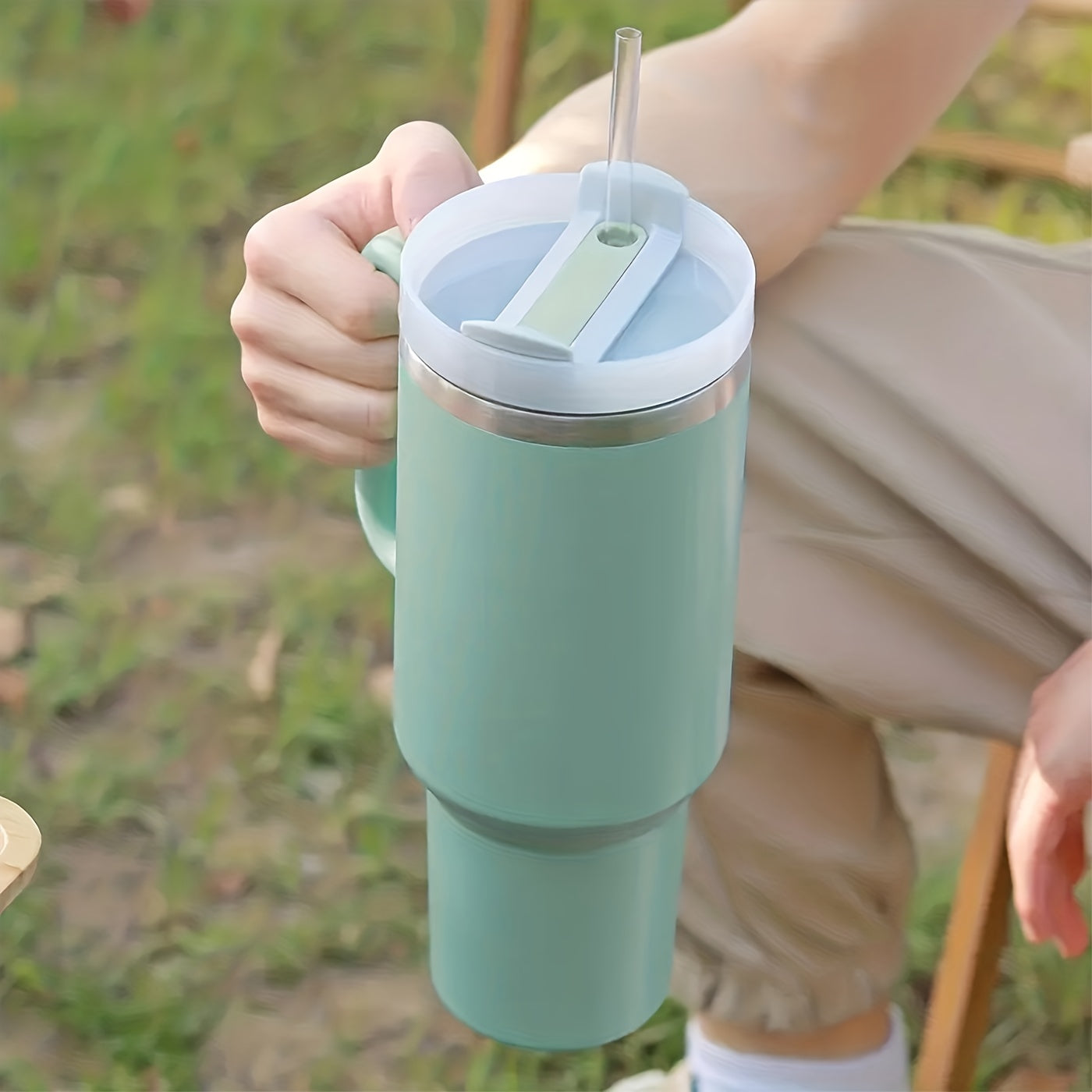 Aeyeele 30oz Tumbler With Handle Insulated Cup Lid Straw Camping