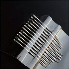 12pcs Side Entry Convenience Needles for Elderly and Blind, Silver Tail Needle