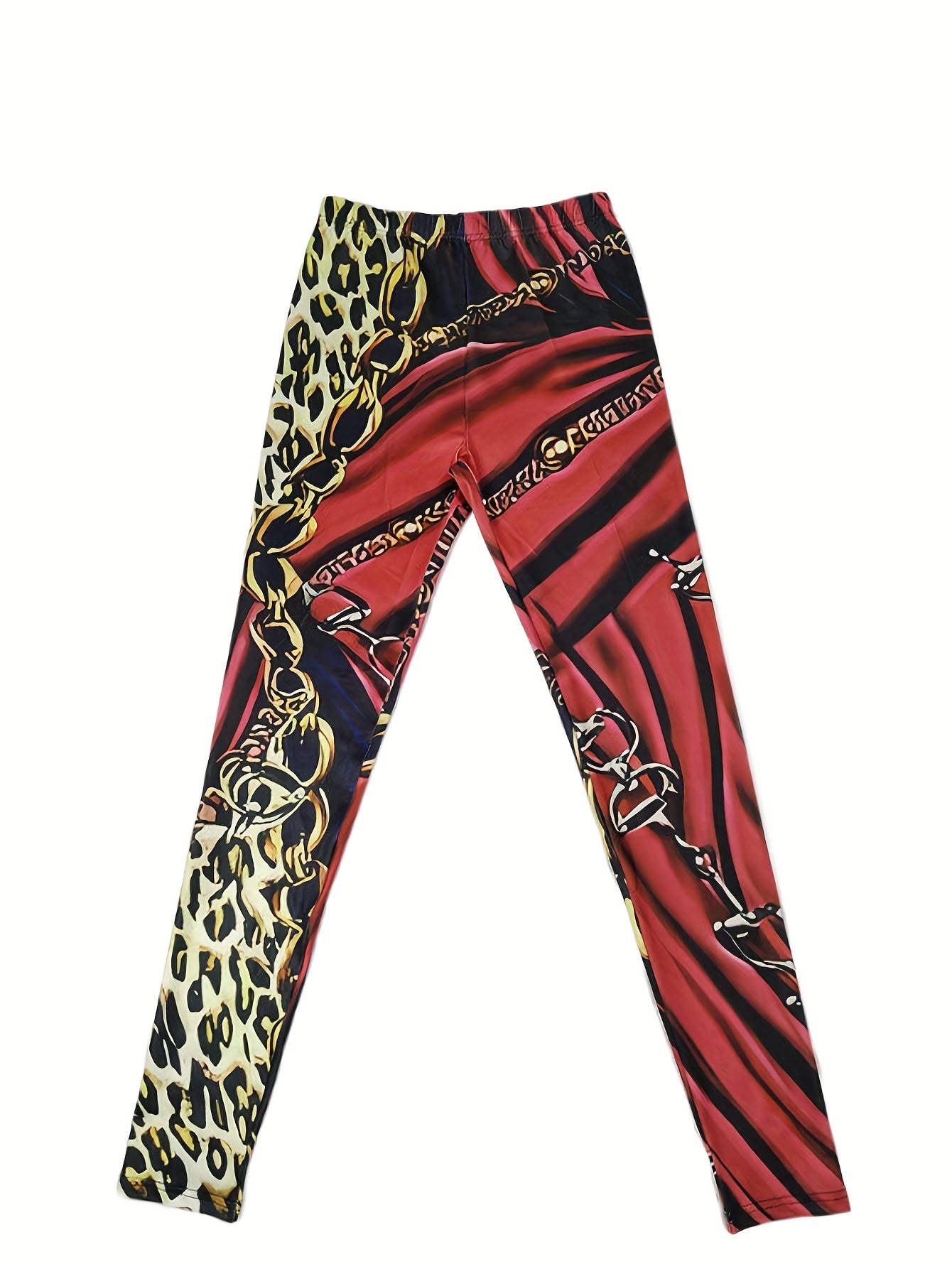 Stretchy Allover Print Skinny Leggings Women's Casual