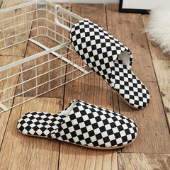 Men's Plaid Slip On Slippers, Casual Lightweight