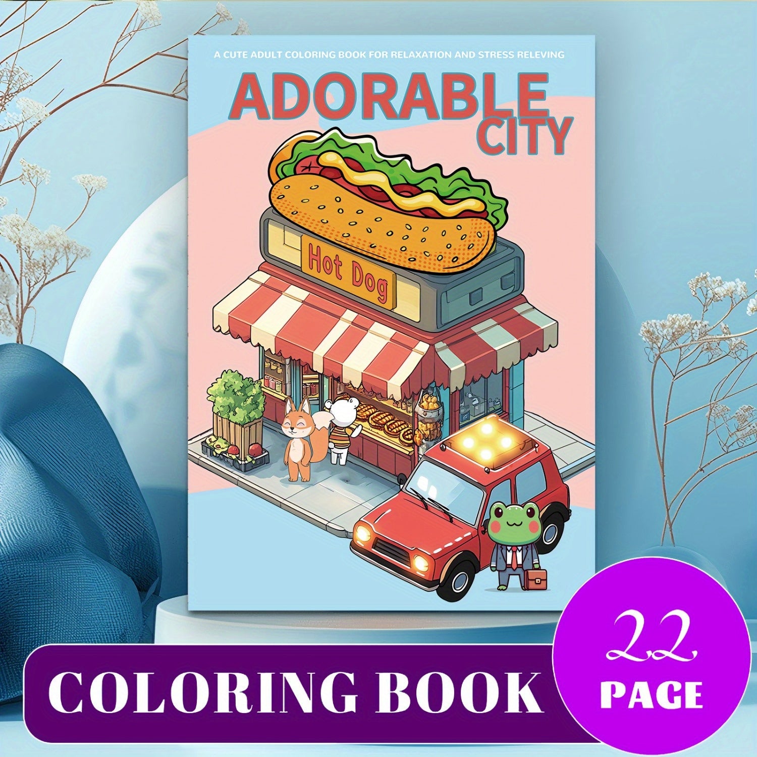City Coloring Book for Adults - 21 Pages of City Themed Illustrations