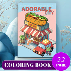 City Coloring Book for Adults - 21 Pages of City Themed Illustrations