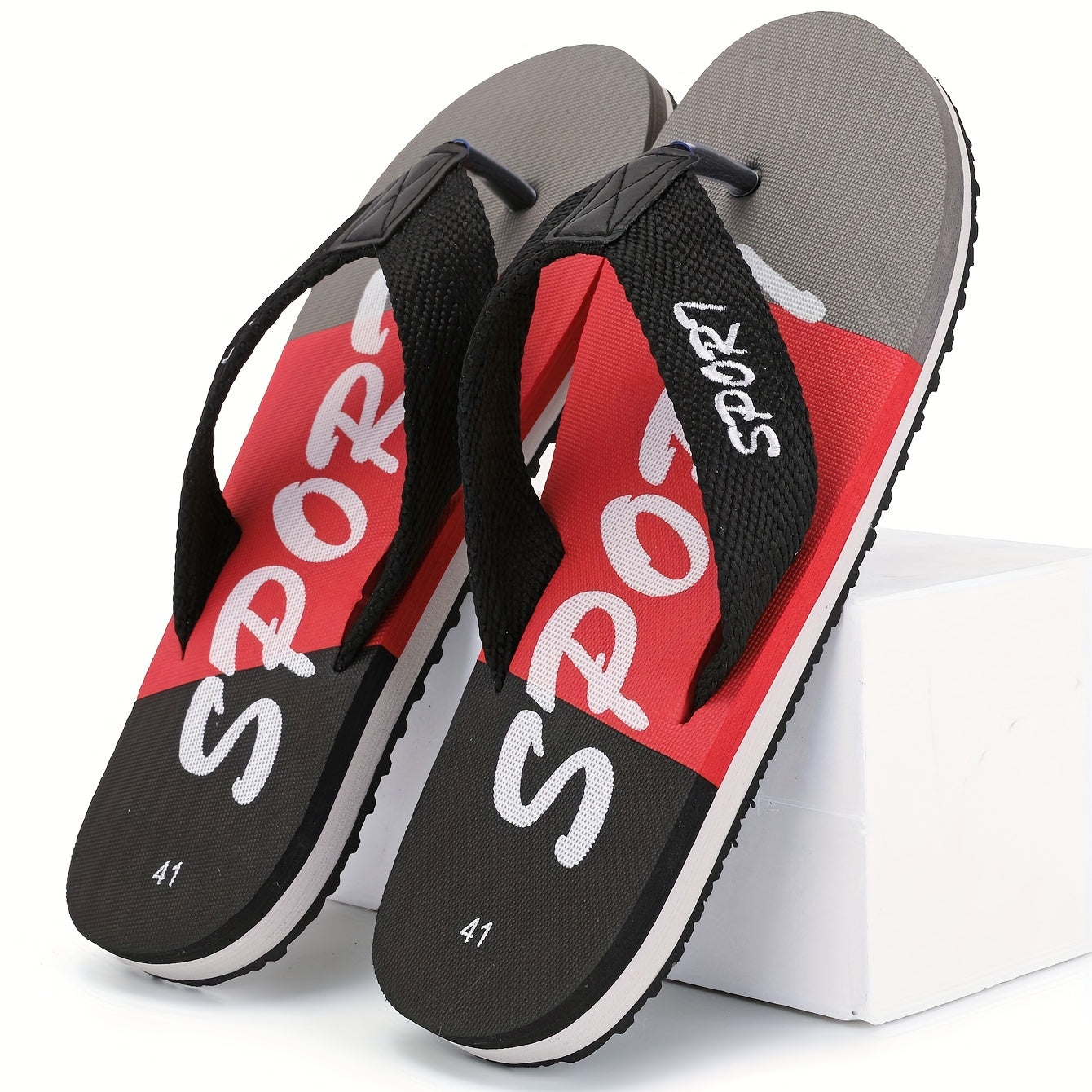 Men's Striped Flip Flops Lightweight Comfortable Sandals