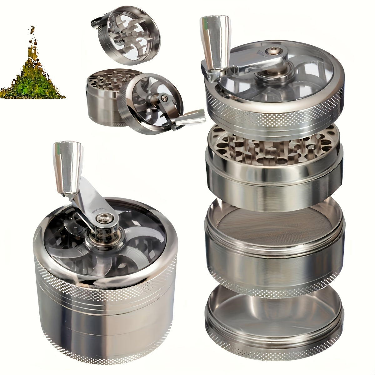 Portable Zinc Alloy Manual Grinder for Outdoor Use