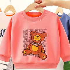Fancy Bear Girls' Round Neck Sweatshirt Pullovers