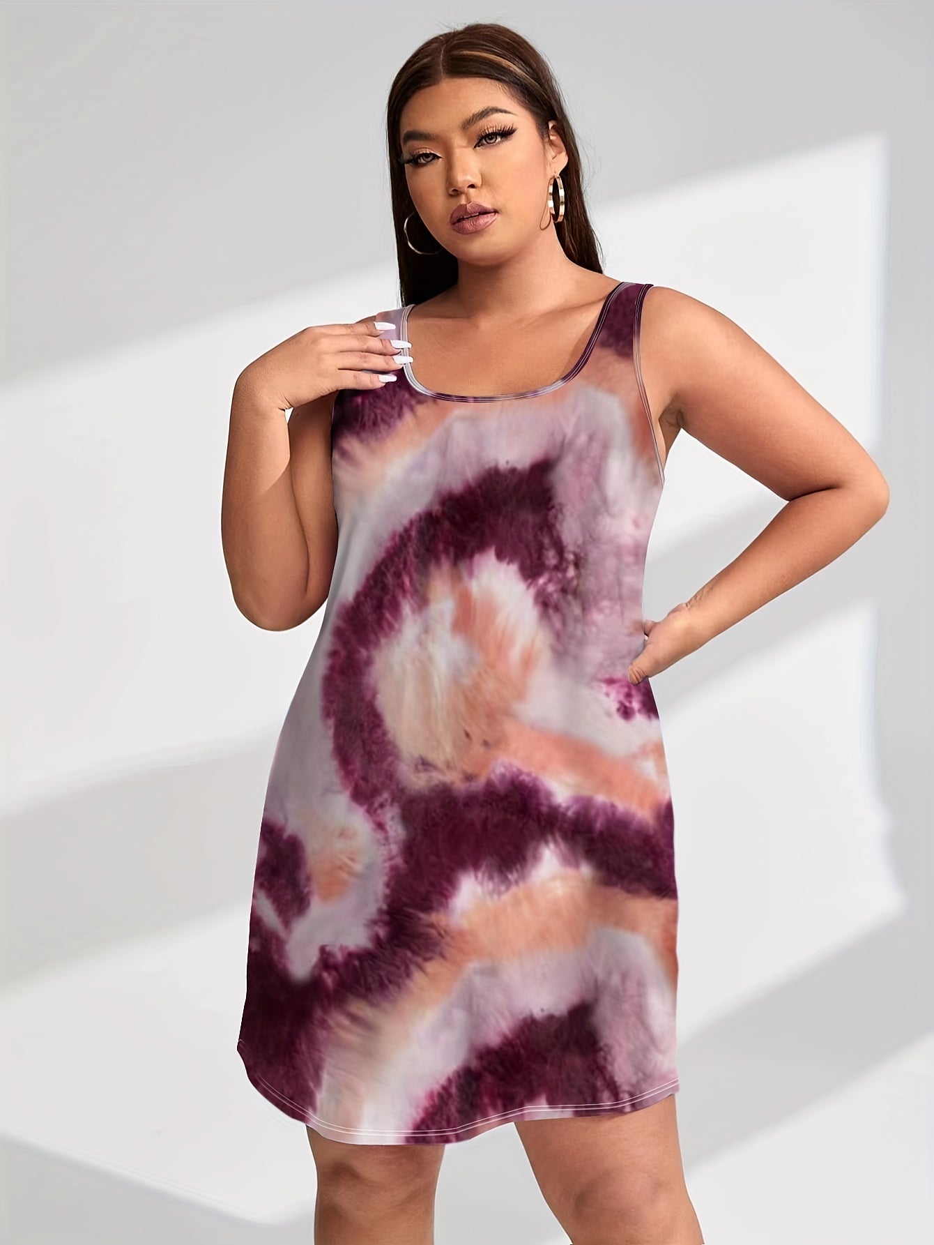 Ombre Tie Dye Sleeveless Tank Dress