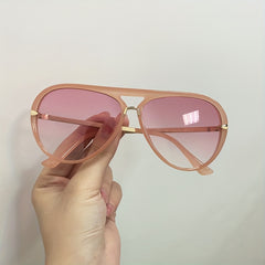 Casual Aviator Sunglasses Gradient Jelly Frame UV400