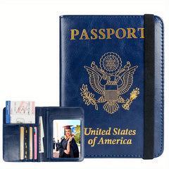Mini Textured Document Holder PU Leather Passport Cover
