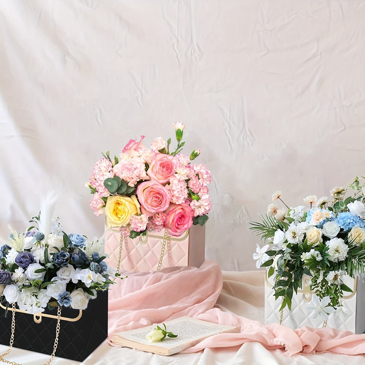 12pcs Flower Gift Bags with Handles for Mother's Weddings