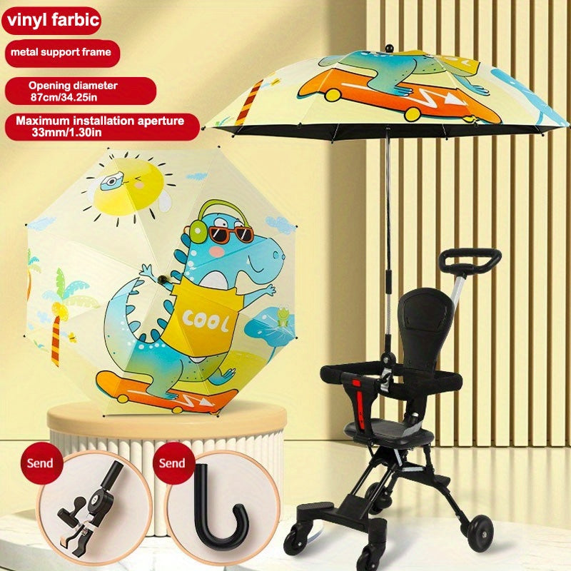 Baby Stroller Umbrella Sunshade Silver Plastic Umbrella