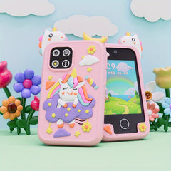 Kids Smart Phone Toy HD Touchscreen Dual Cameras Learning Music Game