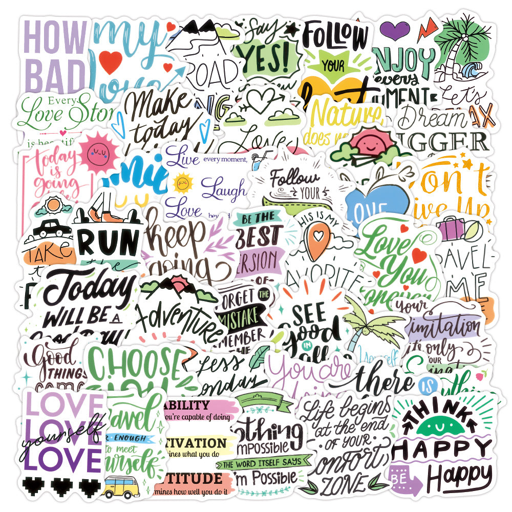50 Inspirational Stickers Positive Encouragement Student Teacher Waterproof