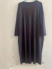 Women's Abstract Face Print Long Sleeve V Neck Dress