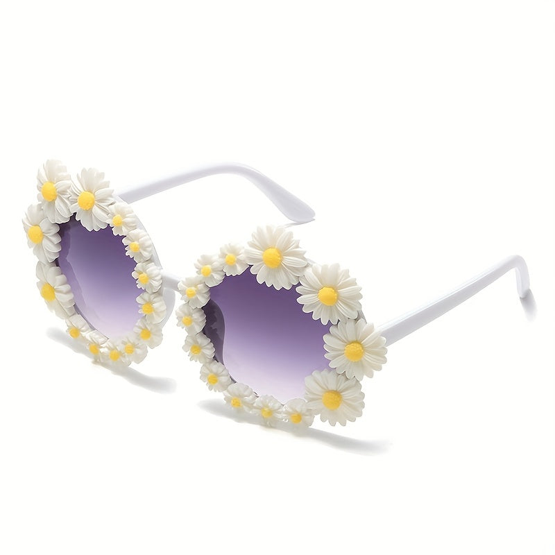 Daisy Flower Sunglasses Summer Gradient Glasses UV400