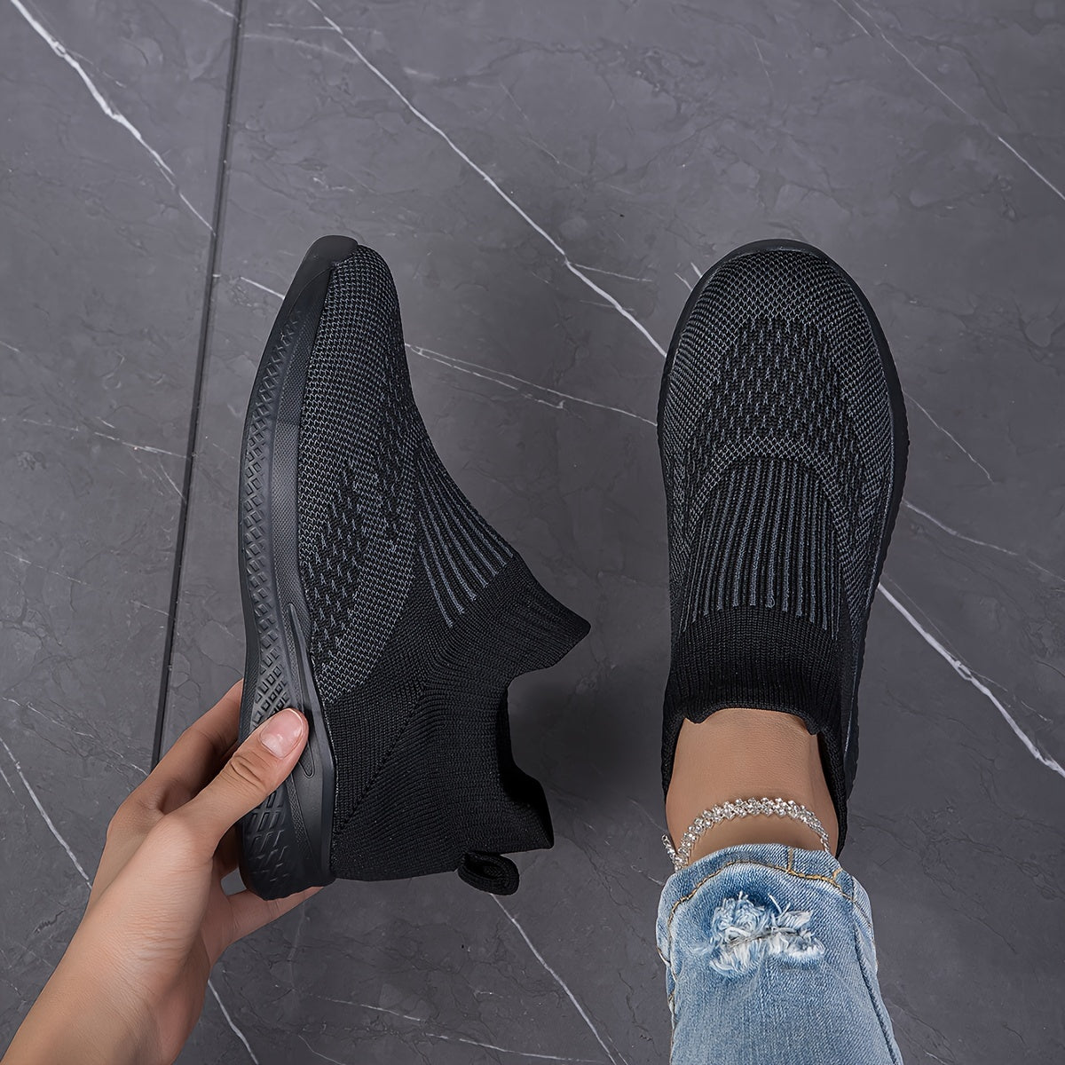 Girl's Comfy Non Slip Sock Shoes - Breathable Sneakers