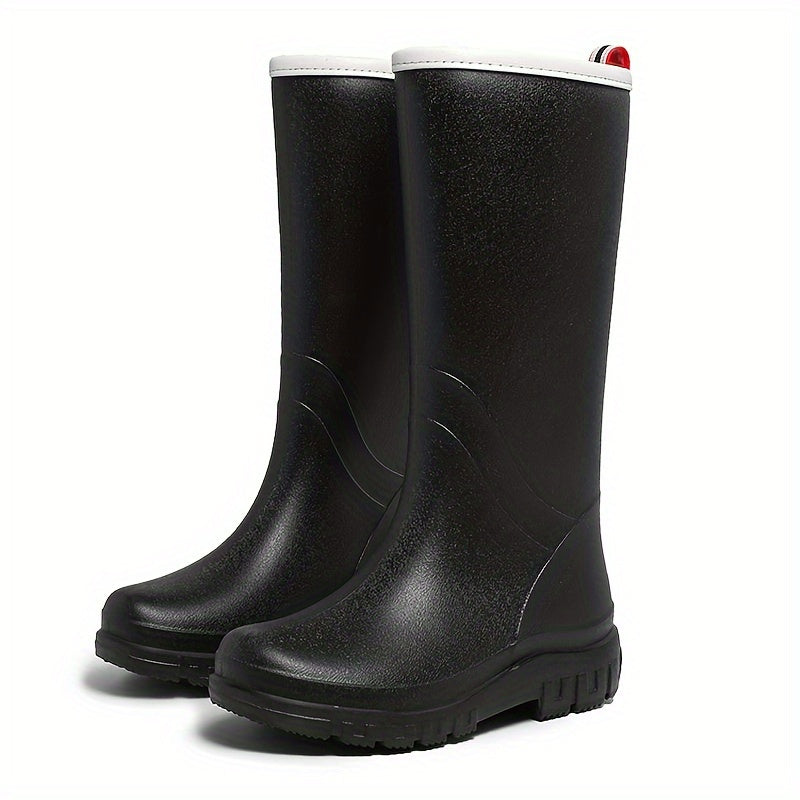Women's Rain Boots Medium High Tube Waterproof Anti-Slip Rubber Shoes