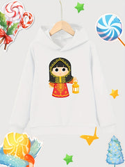 Girl Lantern Print Cotton Hoodie Casual Top