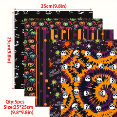 5pcs Halloween Quilted Fabric Pumpkin DIY Sewing Crafts