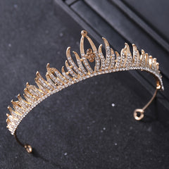 Golden Tiara Wedding Hair Accessories Adjustable Birthday Princess