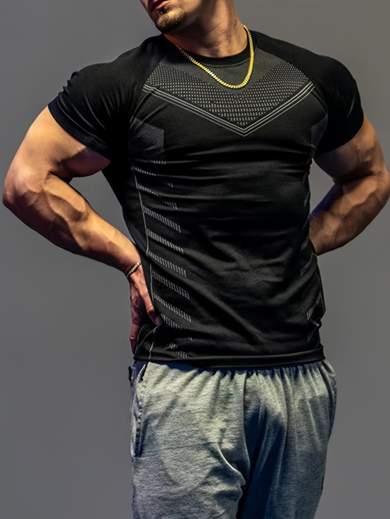Men's Fitness Compression Shirt Short Sleeve Athletic Baselayer Undershirt