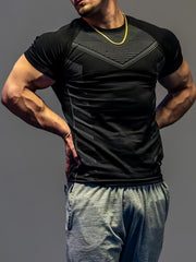 Men's Fitness Compression Shirt Short Sleeve Athletic Baselayer Undershirt