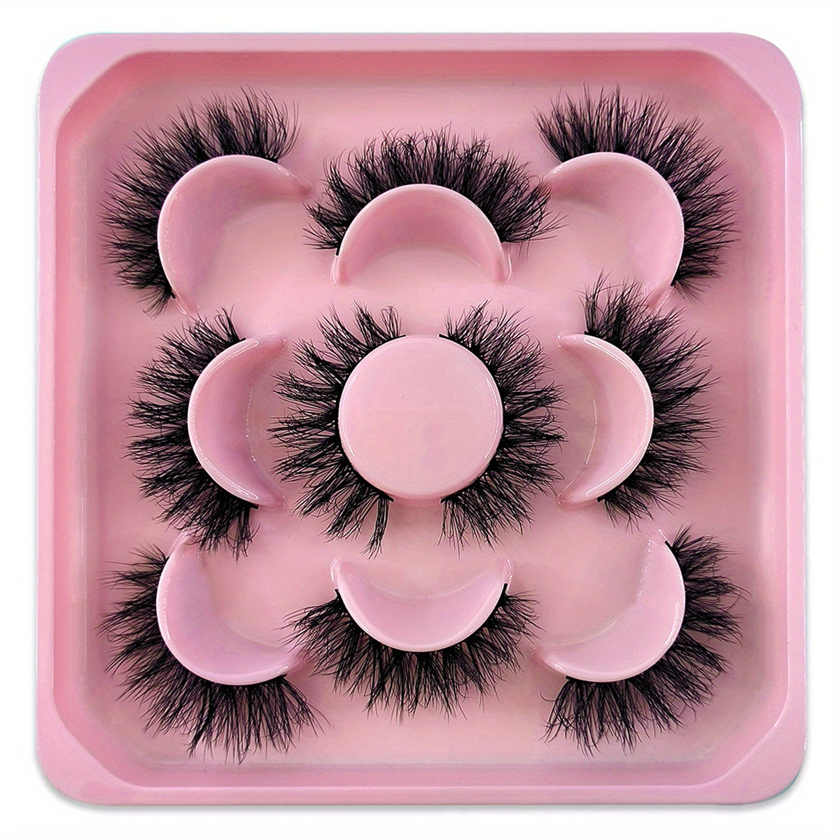 5 Pairs Natural False Eyelashes 3D Wispy 12 18mm Cat Eye Faux Mink Lashes