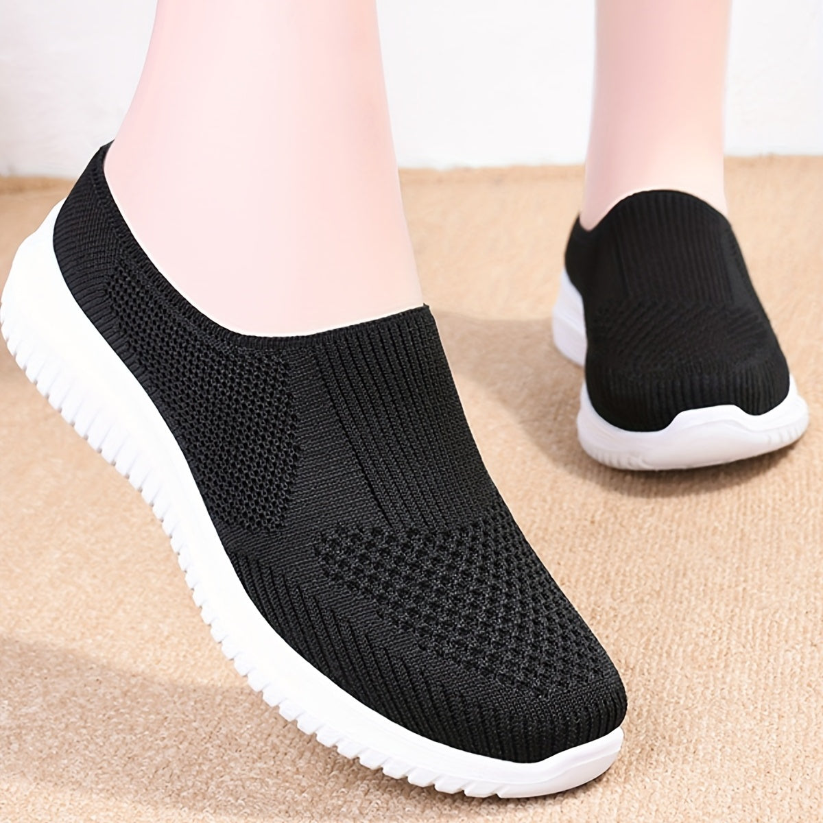 Women's Breathable Woven Mule Sneakers Slip On Outdoor Shoes