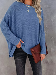 Off Shoulder Bat Sleeve Knitted Sweater Top
