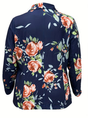 Geometric Print Long Sleeve Blazer