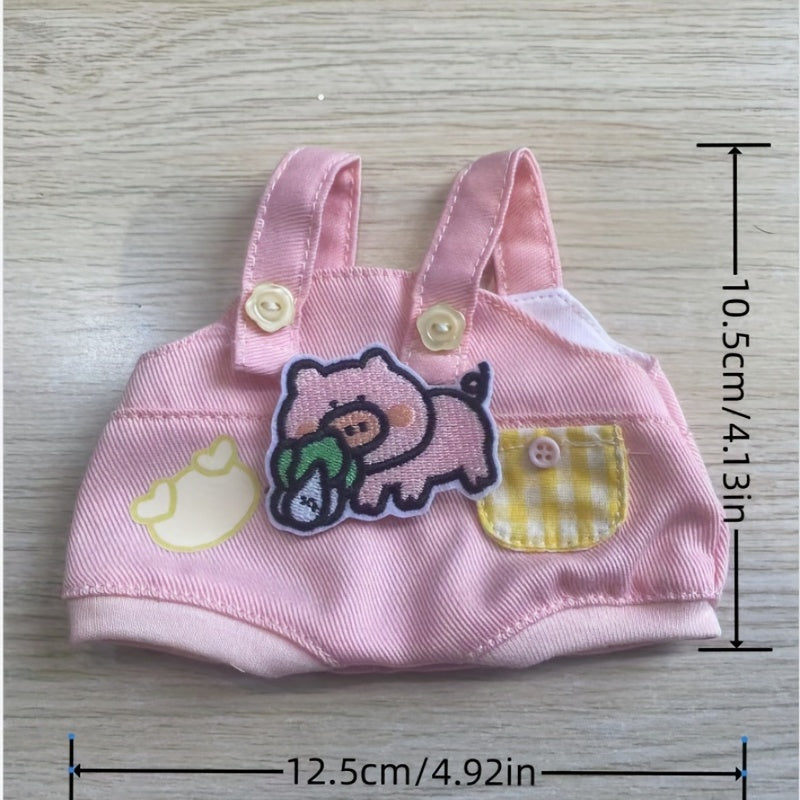 Summer Embroidered Doll Overalls