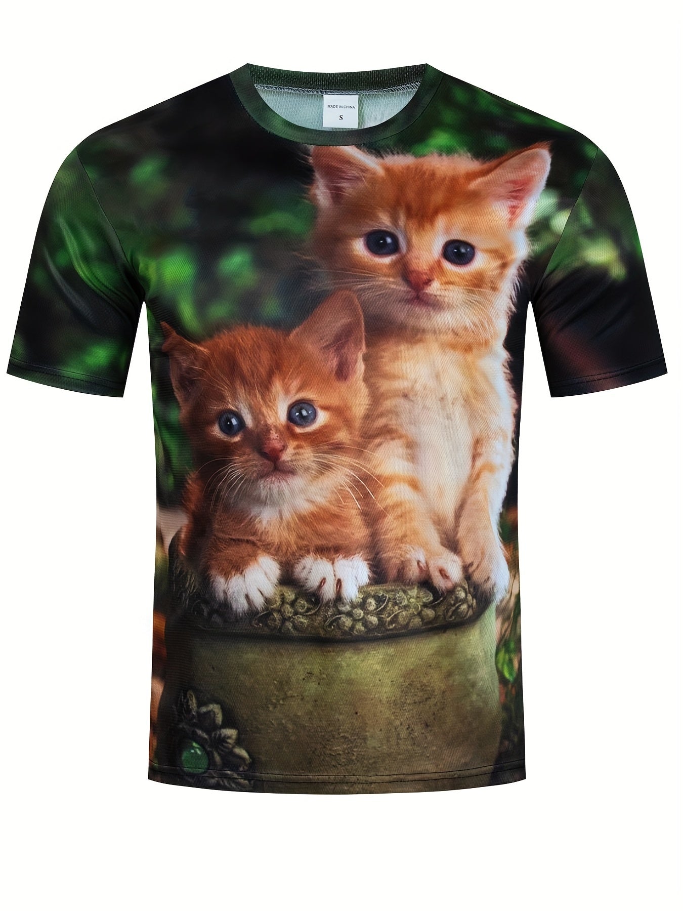 Kitty Print T Shirt Unisex Breathable Top Men Women