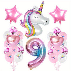 21pcs Unicorn Birthday Number Balloons - Make Your Party Magical