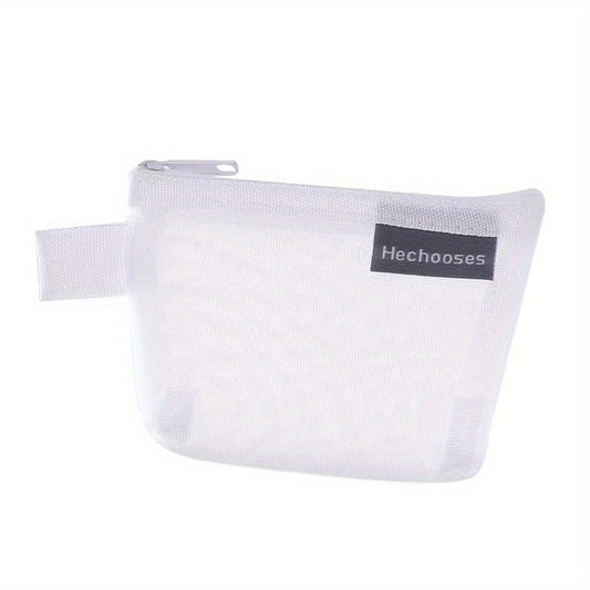 Mesh Mini Storage Pouch Zipper Coin Purse Organizer