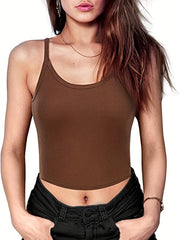 Sexy Scoop Neck Cami Top Sleeveless Summer Top