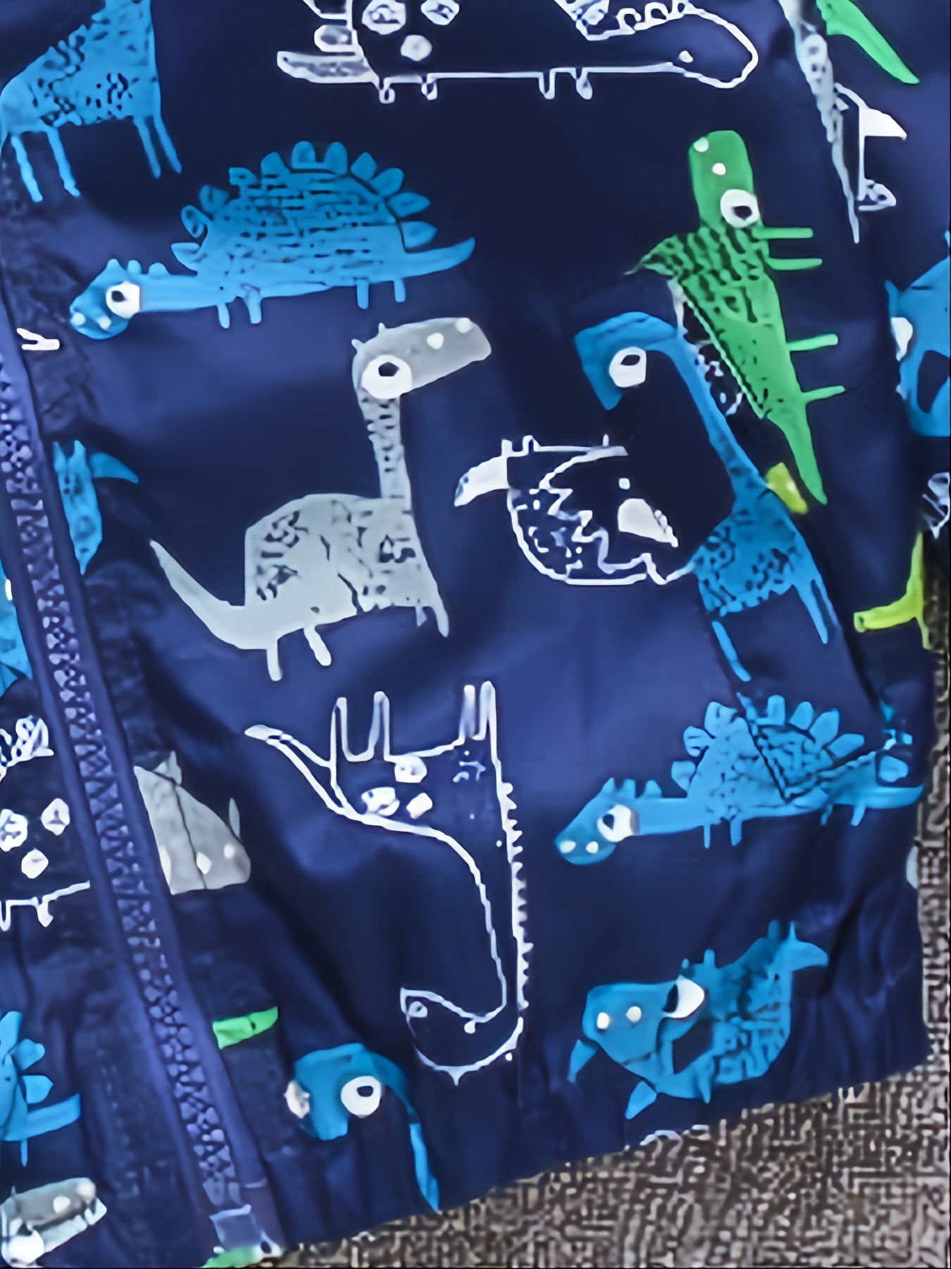 Kids Cartoon Dinosaur Zipper Hooded Jacket