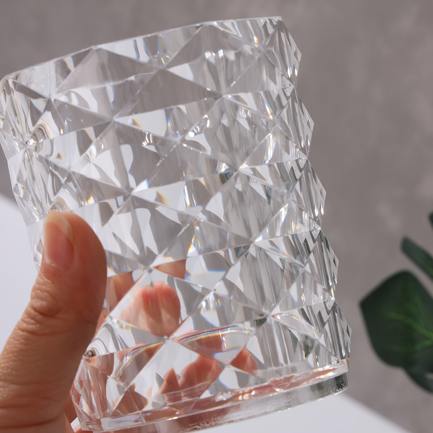 Crystal Pattern Pen Holder Makeup Brush Storage Bucket