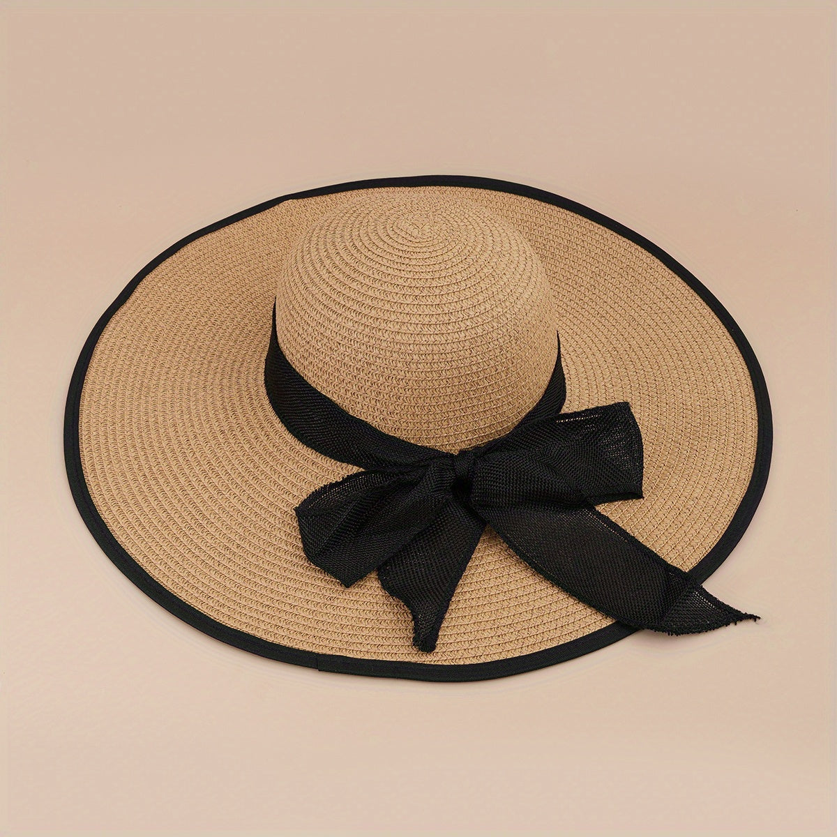 Oversized Brim Straw Hat Sun Protection Big Brim Hat Seaside Bow Beach Hat
