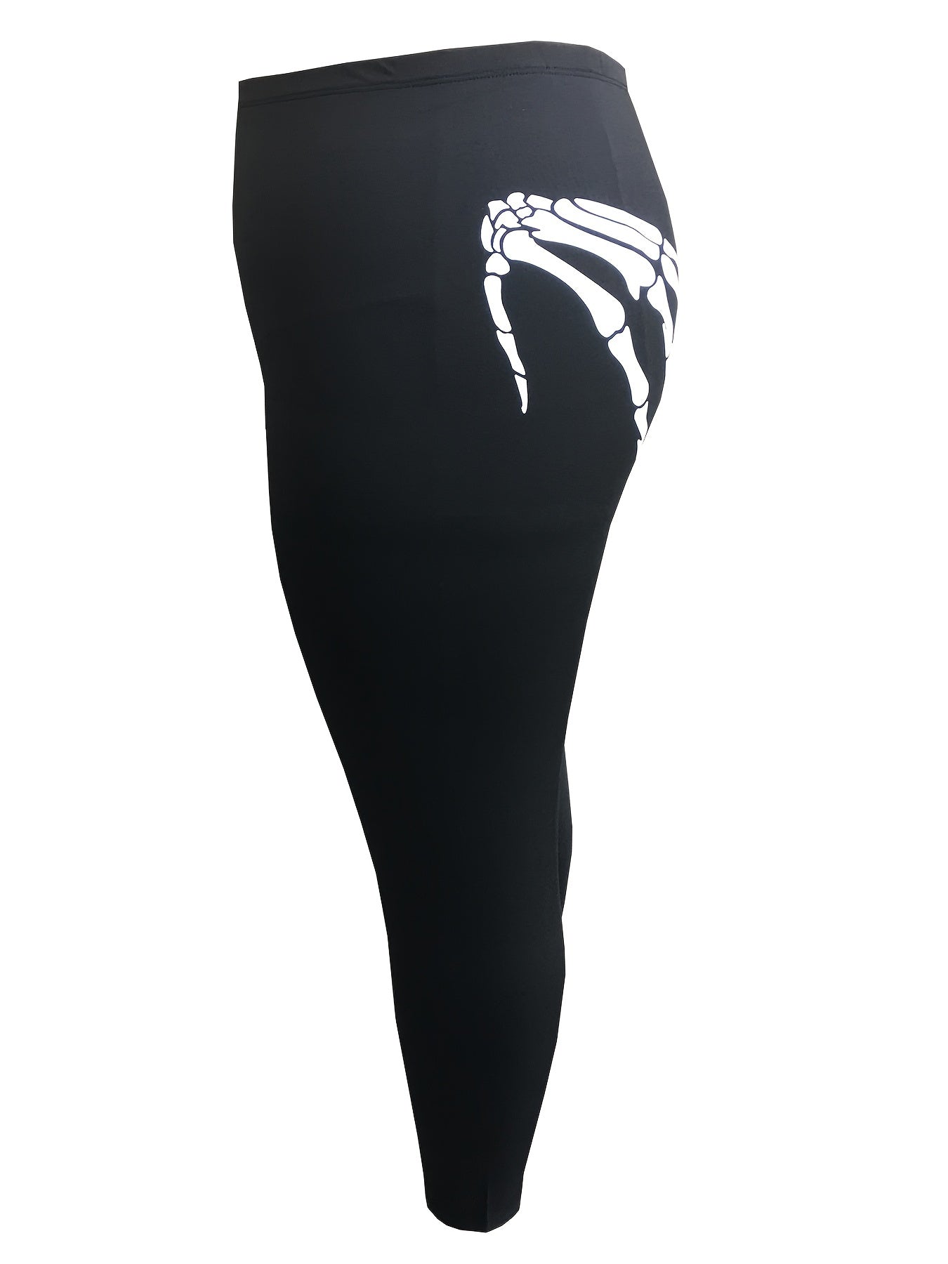 Women's Plus Size Skull Print High Rise Yoga Leggings