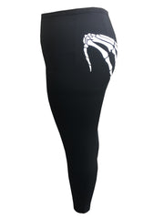 Women's Plus Size Skull Print High Rise Yoga Leggings