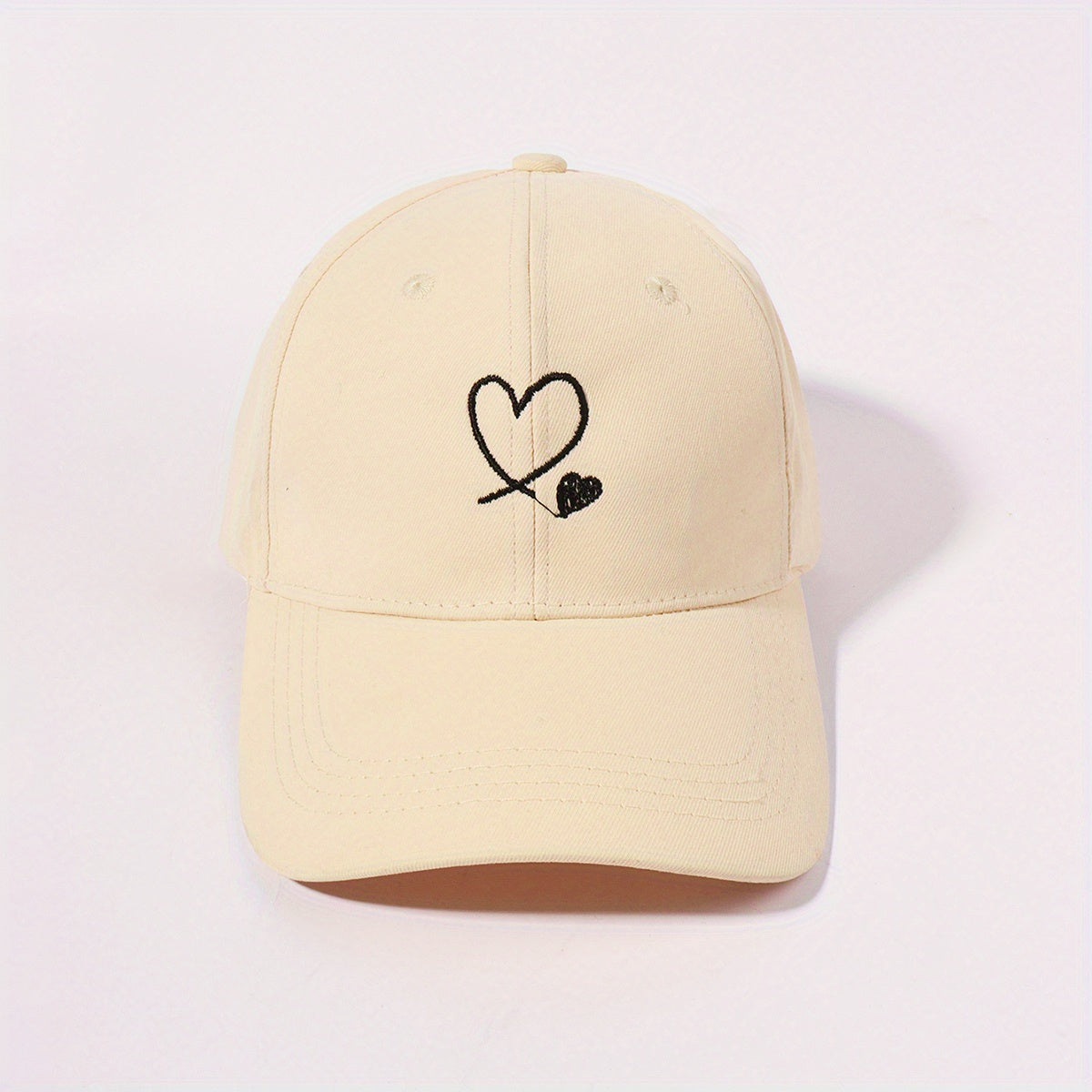 Hollow Heart Embroidery Baseball Cap Solid Sun Hat Sunscreen Dad Hats For Women