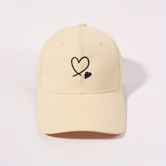 Hollow Heart Embroidery Baseball Cap Solid Sun Hat Sunscreen Dad Hats For Women