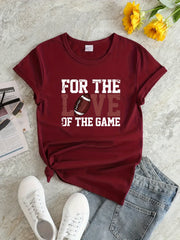 Love Football Graphic Sports T shirt Women