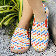 Women's Cartoon Printed Slip On Shoes Lightweight Comfy Travel Shoes