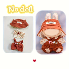 3pcs Morandi Casual Set for Dolls - Mini Doll Outfit Set with Removable Straps