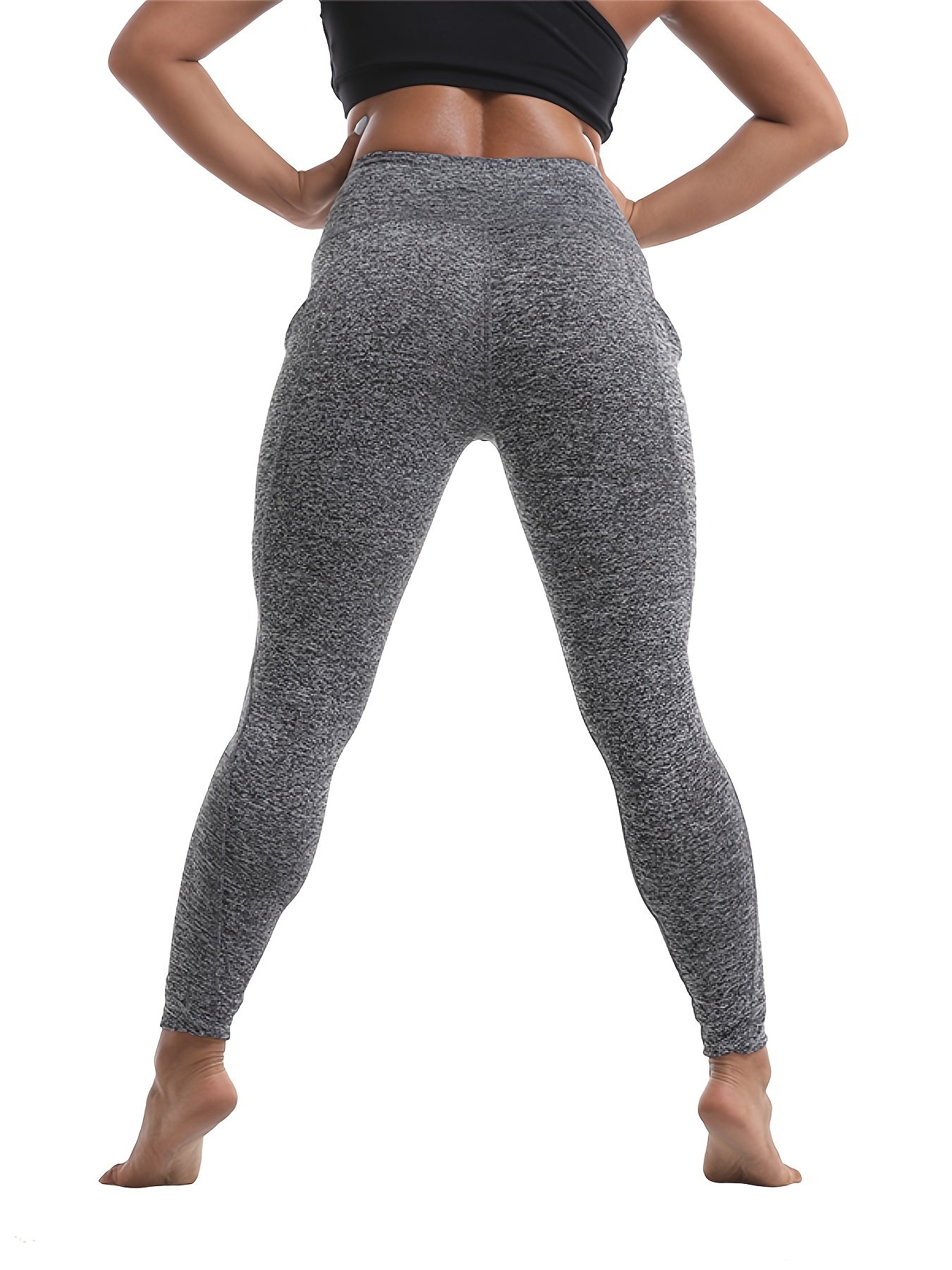 High Waist Leggings With Pockets Athletic Fitness Yoga Running Trousers