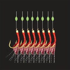 Luminous String Hook Fishing Set Golden Hooks With Line And Luminous Bead